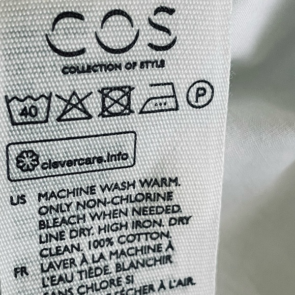 NWOT COS White Cotton Blouse Size 6 - Picture 6 of 6